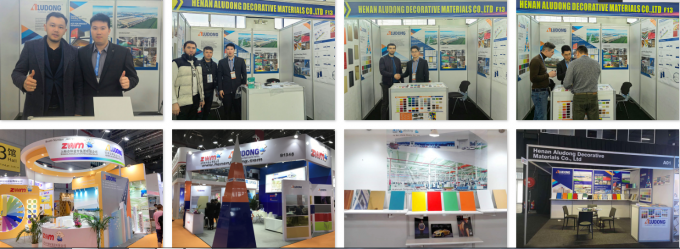 100 से अधिक आकार और रंग यूवी प्रिंट करने योग्य कोटिंग अलुडोंग ब्रांड एसीपी एल्यूमीनियम कम्पोजिट पैनल सिग्नल सजावट के लिए 17