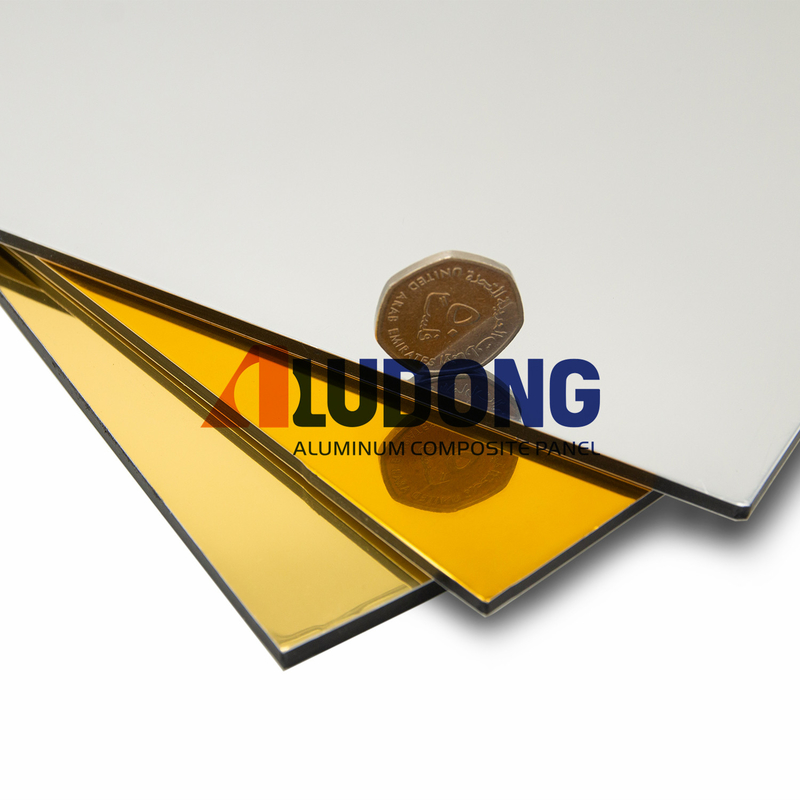 दर्पण Alucobond ACP Drawing Aluminum Composite Panel For Billboard Cladding, Curtain Wall Eaves बाहरी दीवार पैनल और आंतरिक सजावट ACP सजावटी दीवार पैनल